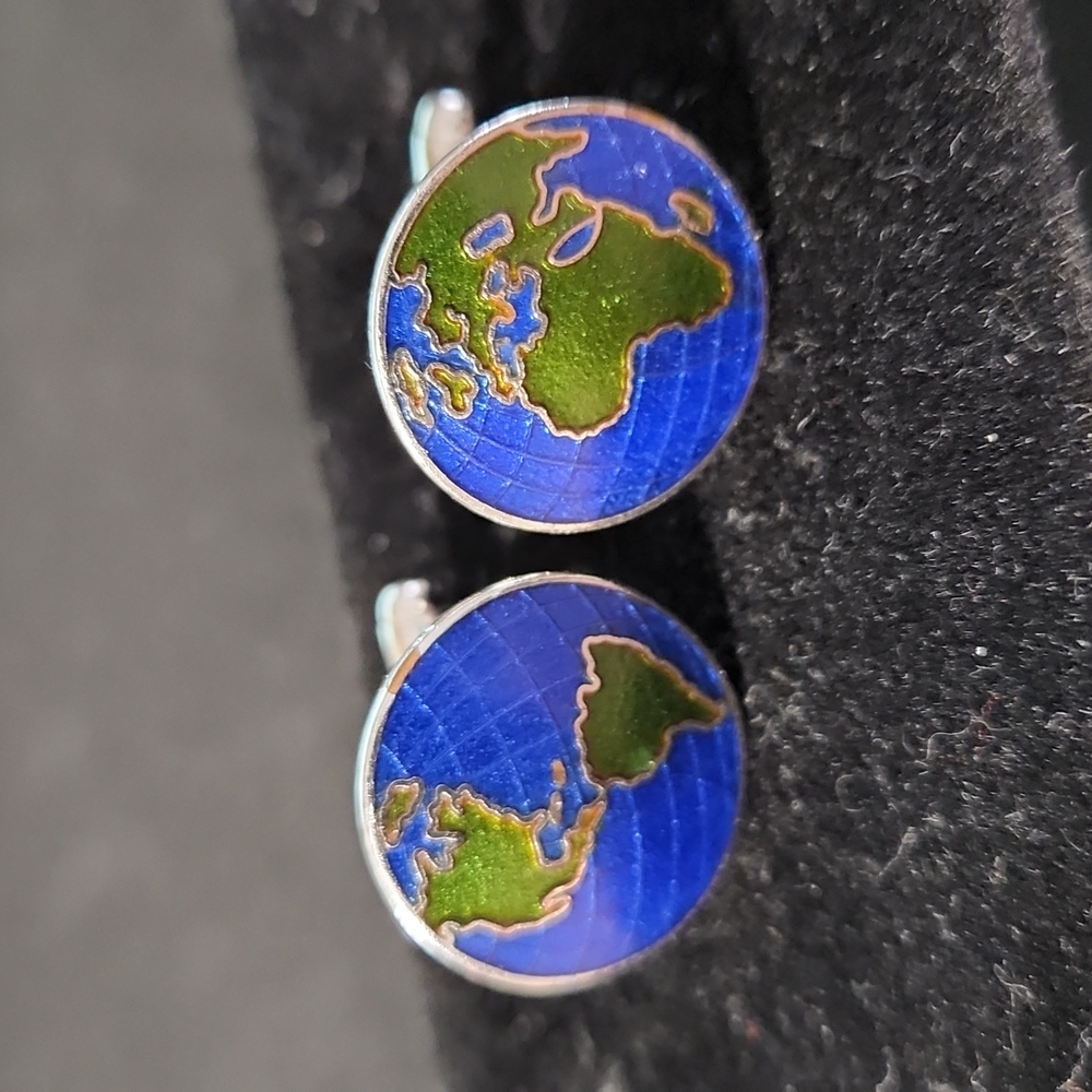 Enamel Globe Cufflinks